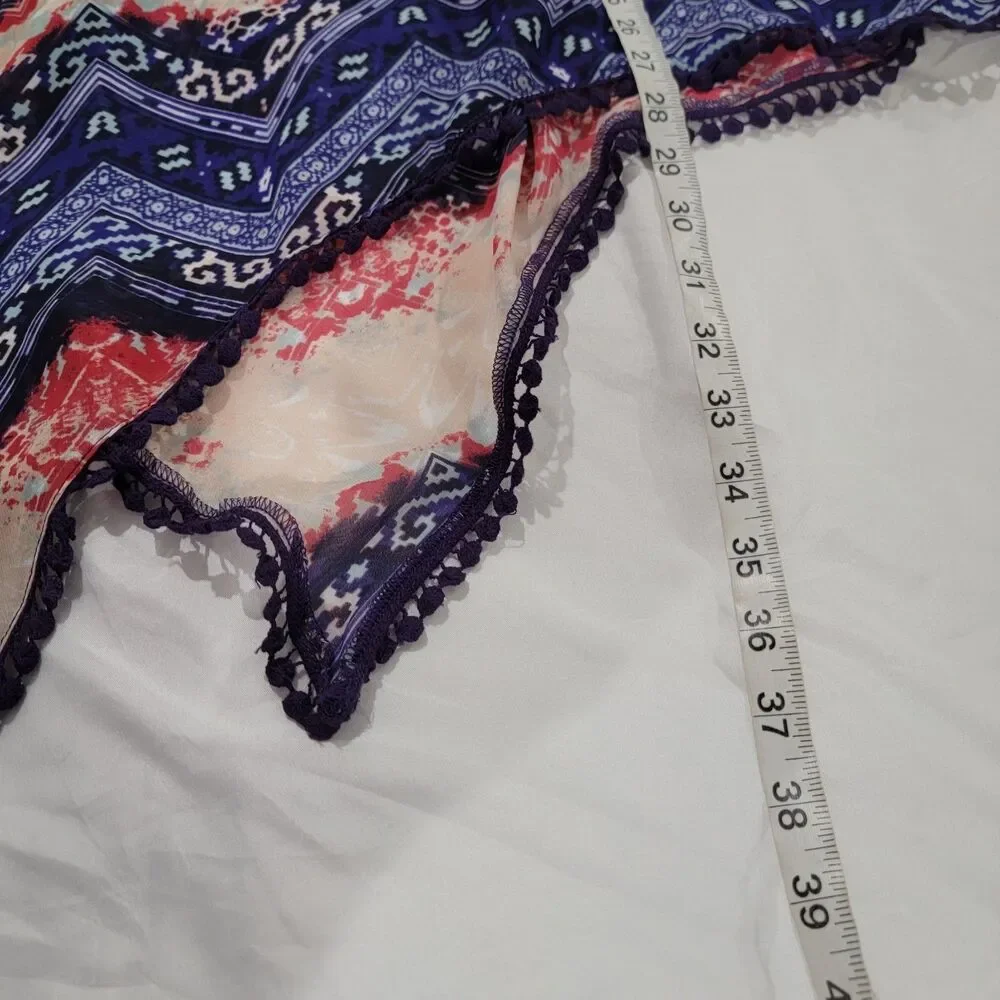 Womens‎ Maxi Skirt Size Medium Boho Sharkbite Hem Colorful Hippie